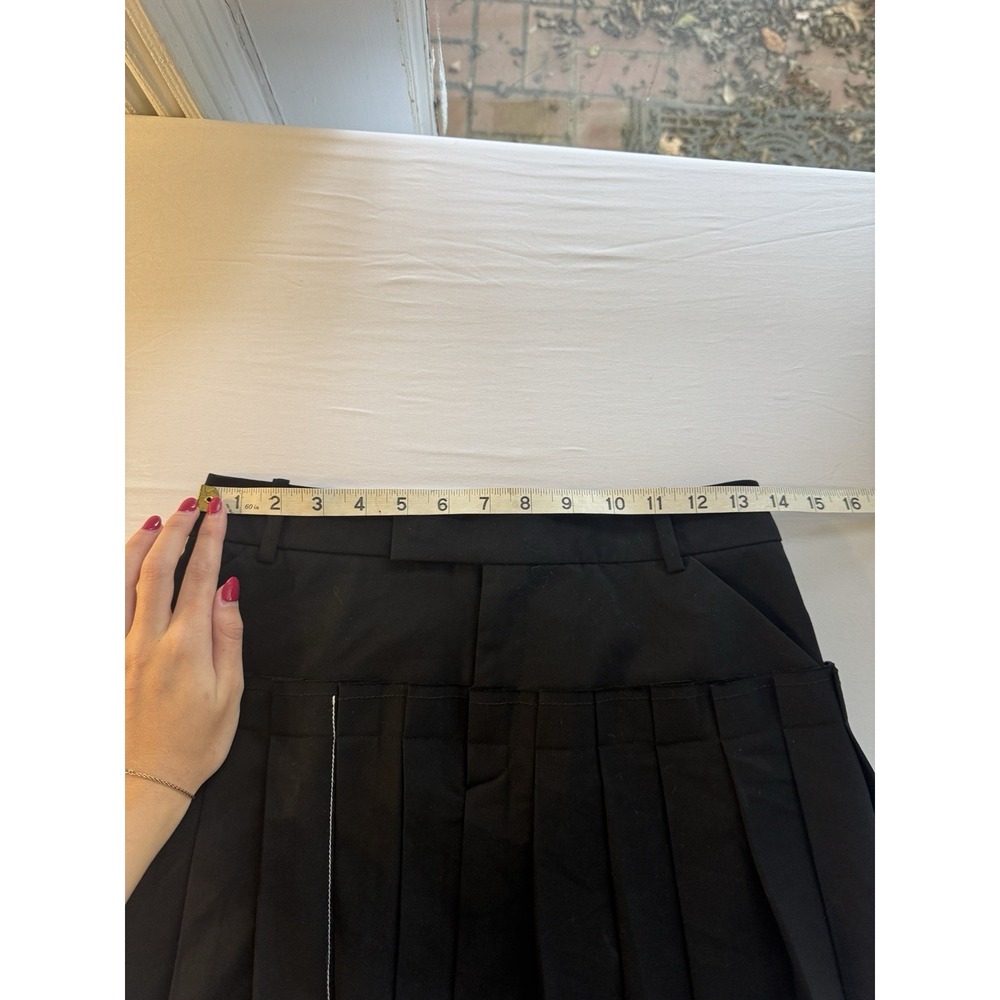 NBD Revolve Black Pleated Asymmetrical Y2K Goth Dark Academia Mini Skirt SMALL - Picture 7 of 13
